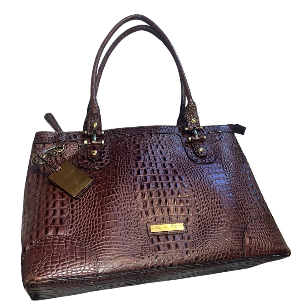 Etienne Aigner Rich Brown Crocodile Tote